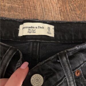 Abercrombie & Fitch Women's Charcoal High Rise Jeans distressed
